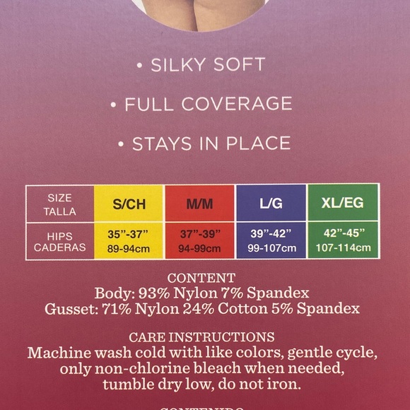 Carole Hochman Seamless Brief 5-Pack - White, Blue, Purple - Picture 7 of 7